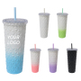 New arrival custom logo crystal stainless steel reusable acrylic cup mug tumbler with straw and lid