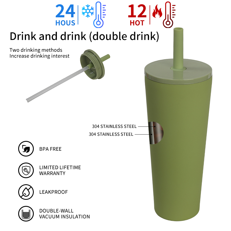 Multi capacity 24oz/30oz vacuum tumbler with rubber straw cup soft silicone travel mug coffee best-selling n stock with NO MOQ