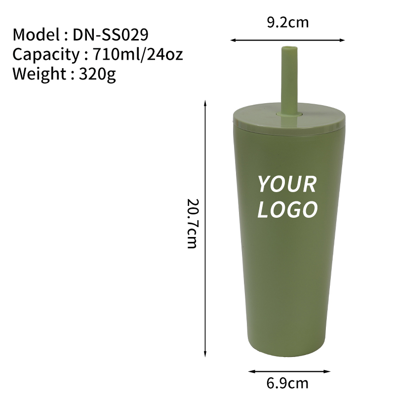 Multi capacity 24oz/30oz vacuum tumbler with rubber straw cup soft silicone travel mug coffee best-selling n stock with NO MOQ