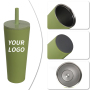 Multi capacity 24oz/30oz vacuum tumbler with rubber straw cup soft silicone travel mug coffee  best-selling n stock with NO MOQ