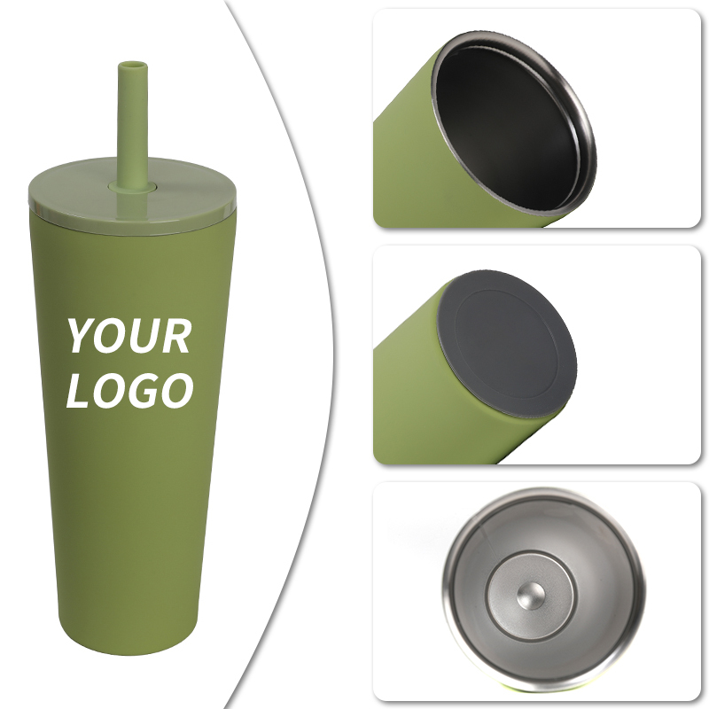 Multi capacity 24oz/30oz vacuum tumbler with rubber straw cup soft silicone travel mug coffee best-selling n stock with NO MOQ