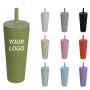 Multi capacity 24oz/30oz vacuum tumbler with rubber straw cup soft silicone travel mug coffee  best-selling n stock with NO MOQ