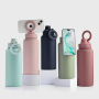Magnetic Stainless Steel Lid Wide Mouth Water Bottle Multi-Angle Stand Lid Travel Insulated Bottle