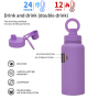 Magnetic Stainless Steel Lid Wide Mouth Water Bottle Multi-Angle Stand Lid Travel Insulated Bottle