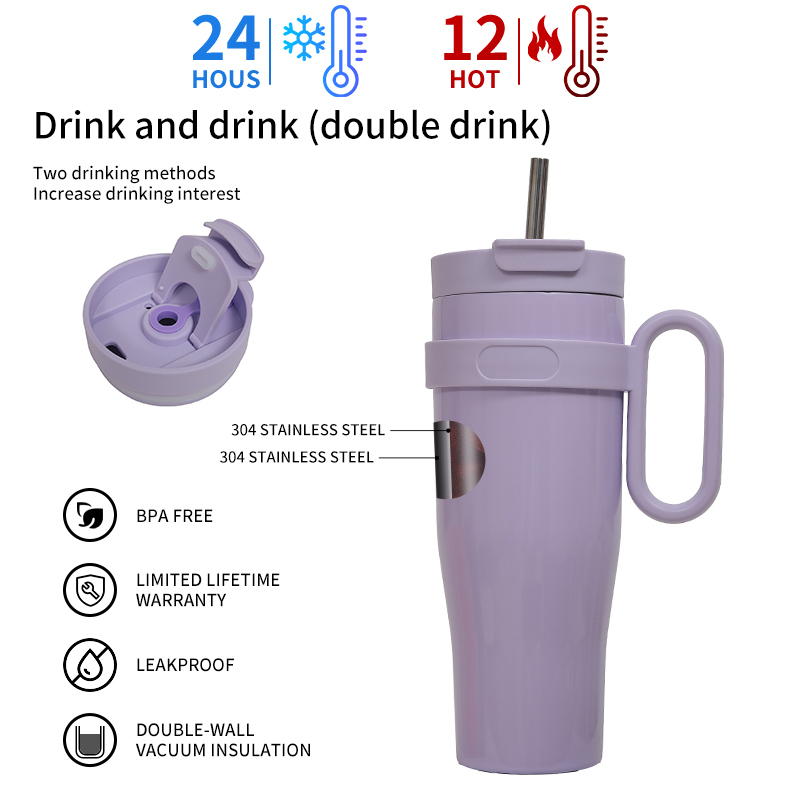 Hot Sale Tumbler Double Wall Vacuum Insulated Stainless Steel Tumbler Cup Mug Tumbler With Handle