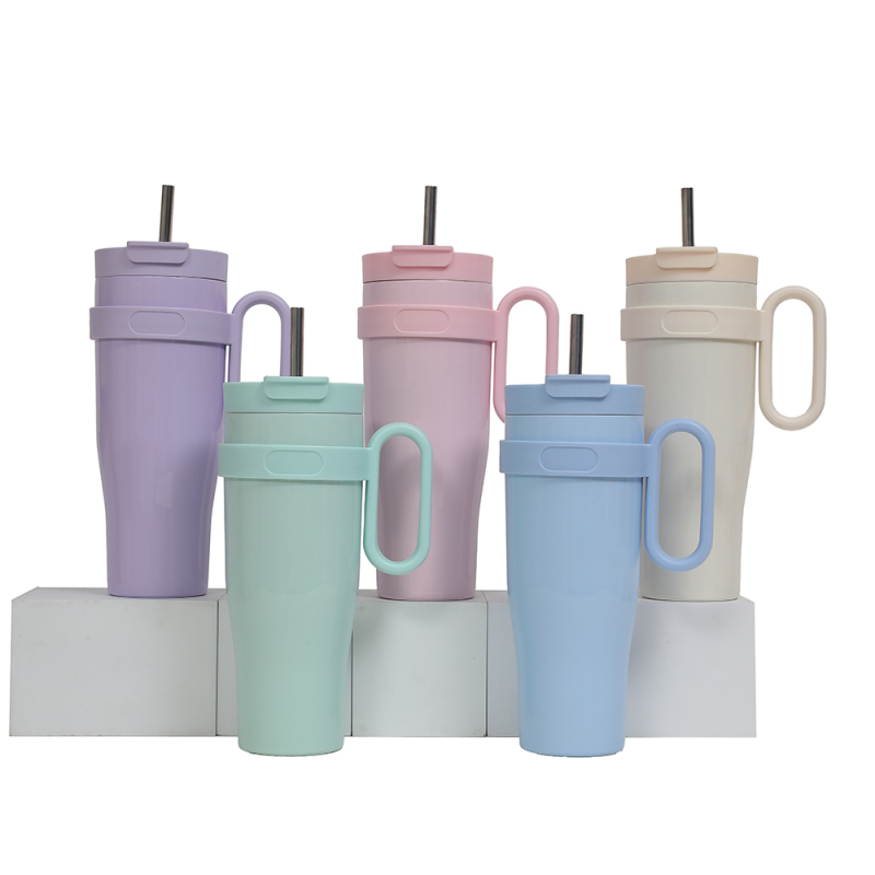 Hot Sale Tumbler Double Wall Vacuum Insulated Stainless Steel Tumbler Cup Mug Tumbler With Handle
