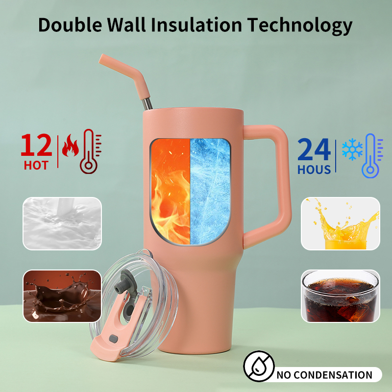 Attractive Price 40oz Tumbler Double Wall Insulated Stainless Steel Outdoor Travel Mugs Tumbler With Handle And Lids