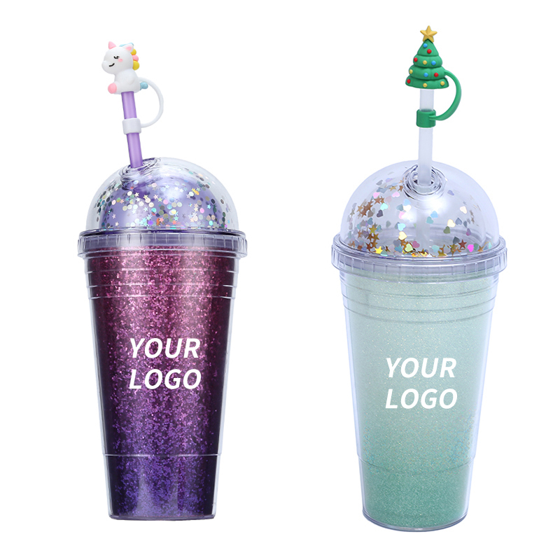 Top Quality creative clear plastic cute coffee cup custom logo kids water mug for school