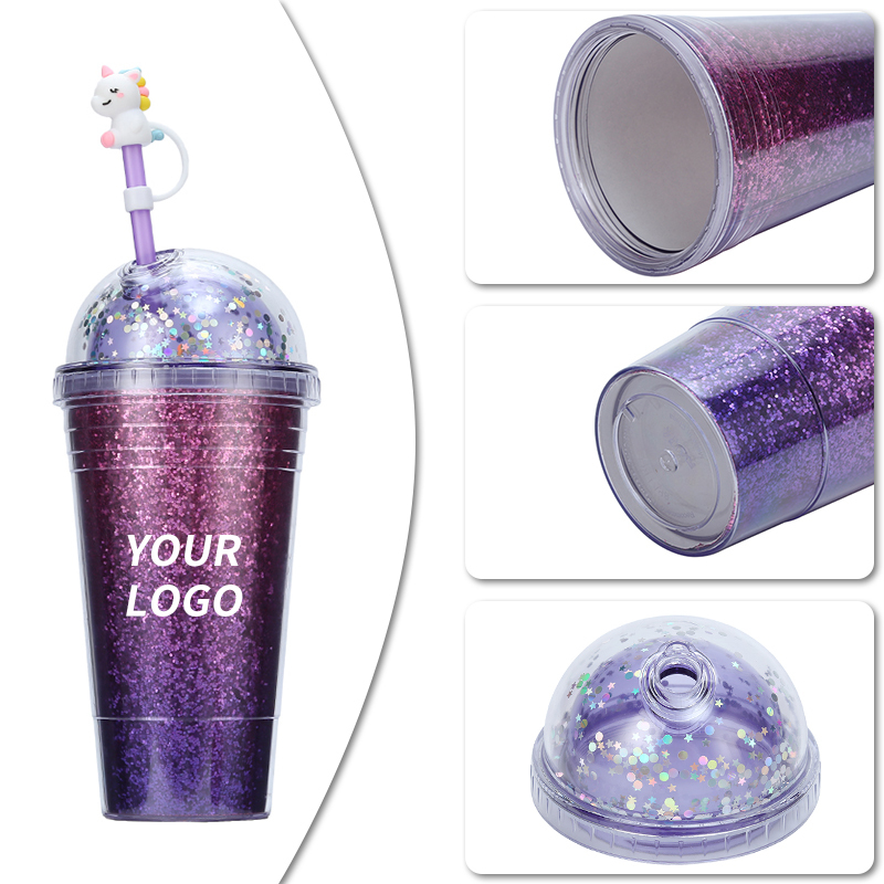 Top Quality creative clear plastic cute coffee cup custom logo kids water mug for school