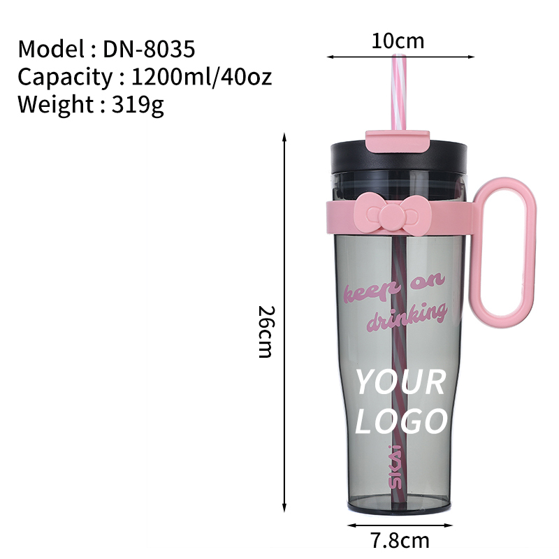 1200ml 40oz clear double drinking water bottle plastic water bottle wholesale cooler jug with handle sport bottle water