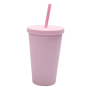 Cheap Double Wall Skinny Acrylic Cup Pastel Colored Matte Tumblers 16oz Plastic Reusable Tumbler Cups With Straw Lid