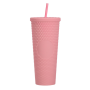Light Weight 24OZ Color Options Plastic Double Wall Tumbler Juice Coffee Mug with lid straw