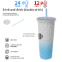 wholesale Price 24 oz double wall 304 Stainless Steel straw tumbler gradient crystal Vacuum cup
