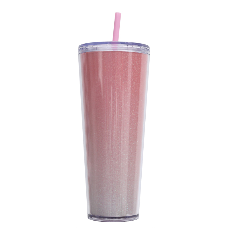 wholesalers 26oz Iced Coffee Cups Travel Mug Reusable Plastic Cup Drinkware Tumblers Double Walled Coloured Acrylic Cups