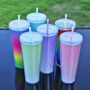 wholesalers 26oz Iced Coffee Cups Travel Mug Reusable Plastic Cup Drinkware Tumblers Double Walled Coloured Acrylic Cups