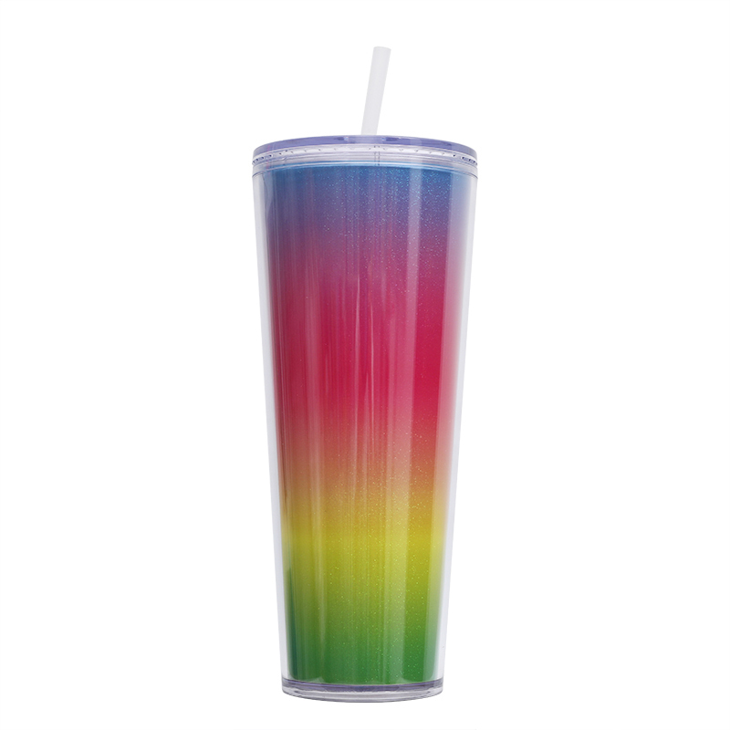 wholesalers 26oz Iced Coffee Cups Travel Mug Reusable Plastic Cup Drinkware Tumblers Double Walled Coloured Acrylic Cups