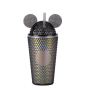 16oz mini fancy Customized logo Double Layer studded plastic cute Cats Ears Lid Tumbler Cup water bottle insulated tumbler