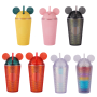 16oz mini fancy Customized logo Double Layer studded plastic cute Cats Ears Lid Tumbler Cup water bottle insulated tumbler