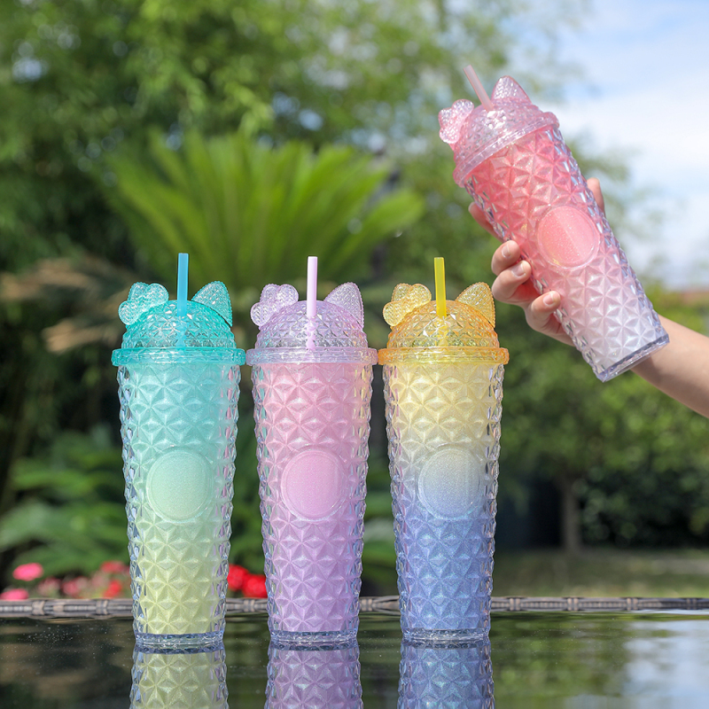 Top Ranking Double Wall Tumblers Kawaii Customizable Sports Custom Water Mug with Straw