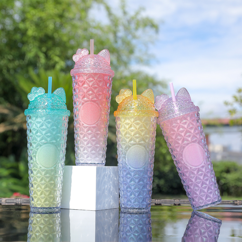 Top Ranking Double Wall Tumblers Kawaii Customizable Sports Custom Water Mug with Straw