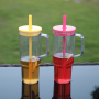 40oz Reusable Coffee Tumbler Larger Water Bottle Plastic Iced Drinking Cup With Lids And Straw