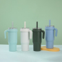 Wholesale Thermal Drink Tumbler Tea Coffee Cup Stainless Steel Vacuum Tumbler Insulated Mug With Straw Lids