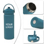 New 500ml 304 Stainless Steel Sports Water Bottle | Wide Mouth & Portable Handle | Outdoor Vacuum Insulated Sipper Lid Cup