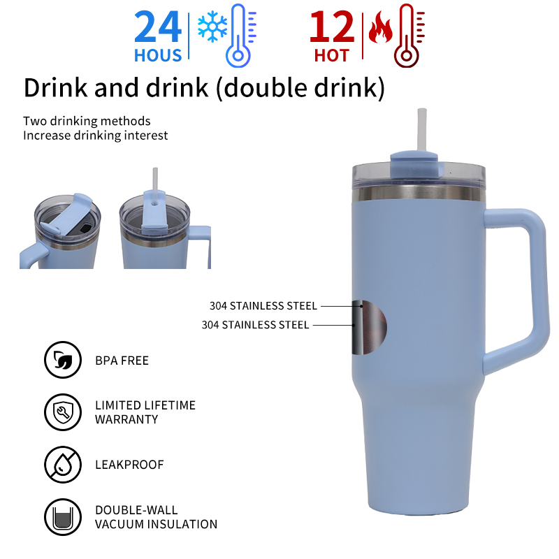 3 pieces 15oz 24oz 40oz Water Bottle Stainless Steel Double Wall Mug Vacuum Insulated Water Tumblers Sets ( 3 in 1 Tumbler )