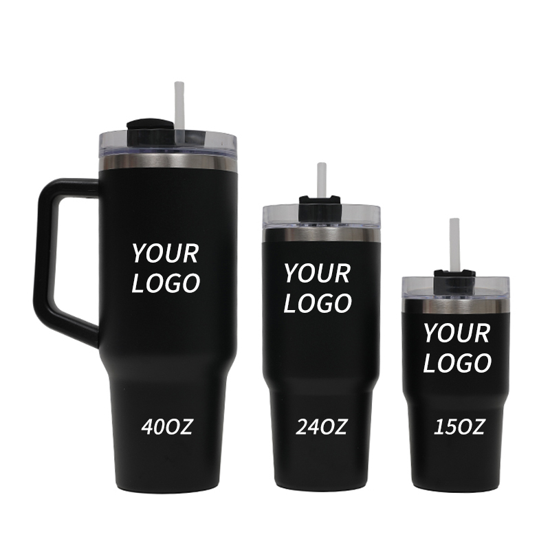 3 pieces 15oz 24oz 40oz Water Bottle Stainless Steel Double Wall Mug Vacuum Insulated Water Tumblers Sets ( 3 in 1 Tumbler )