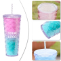 Wholesale Diamond Cup 24 Oz Colorful Double Wall Plastic Studded Tumbler With Straw And Lid