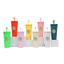 Tumbler multiple Matte Colors With Lid And Straw 24oz/710ml Venti Customizable Pineapple Tumbler with bow straw