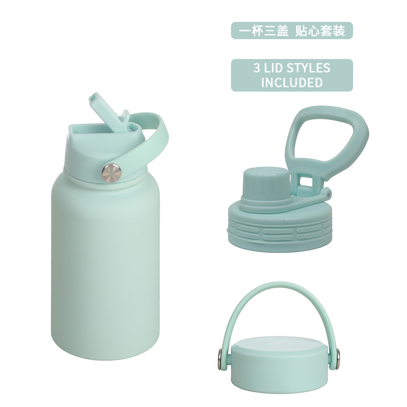 New Stainless Steel Insulated Bottle One Bottle with Three Lids 650ml Stainless Steel Portable Outdoor Bottler Sports Bottle