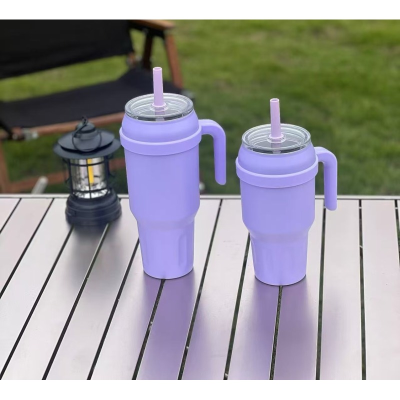 Wholesale Large Insulated Travel Mug camping tumbler 40 Oz Stainless Steel Tumbler With Handle And Straw Lid