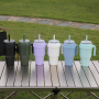 Wholesale Large Insulated Travel Mug camping tumbler 40 Oz Stainless Steel Tumbler With Handle And Straw Lid