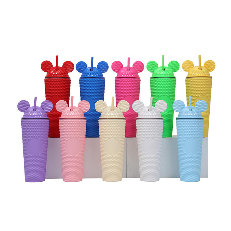 Made In China Ice Coffee Cup Cute Coffee Travel Mugs Double wall plastic mug for Gift Christmas Cups