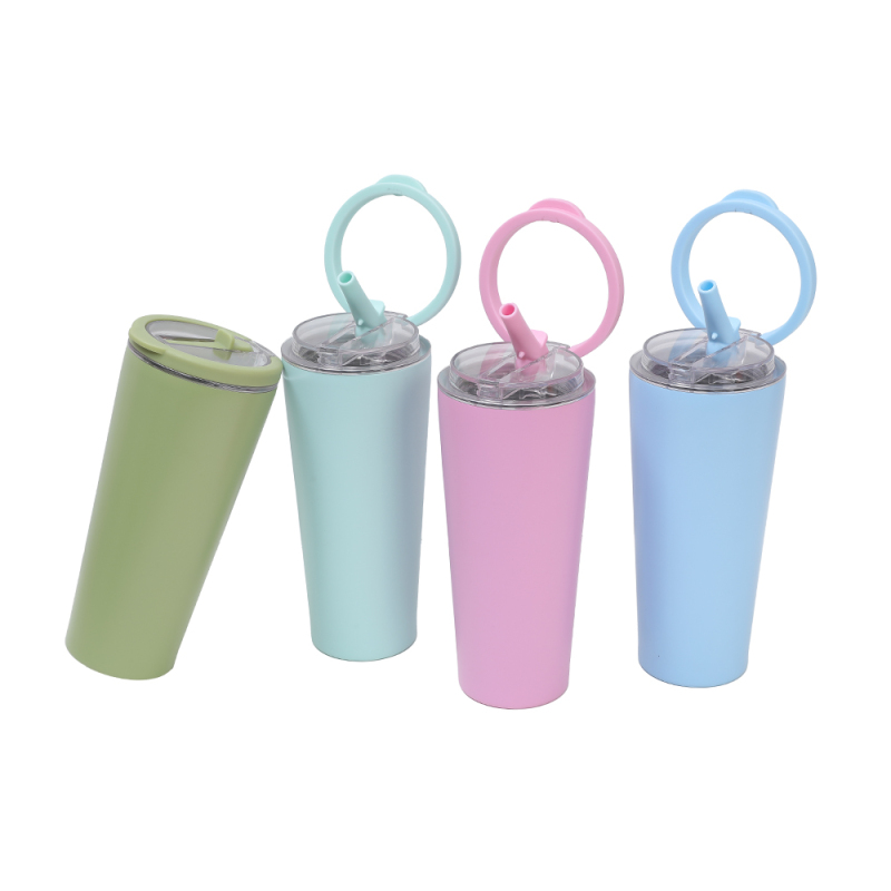 Wholesale double wall 304 stainless steel cup 24oz Vacuum Insulated Tumbler thermal cups coffee mugs with straw handle iced cup