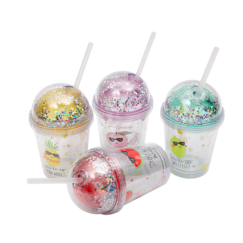 Unicorn Double Wall Dome Lids Plastic Cups With Straws Custom Drink Tumbler Mugs For Milk Tea Coffee,juice and Water