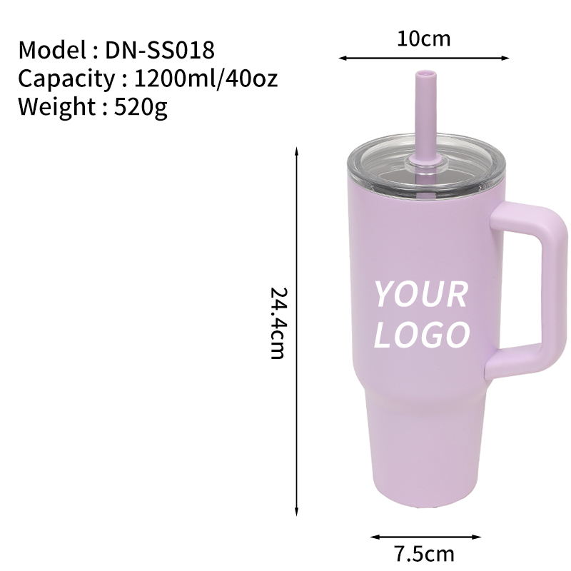 Wholesale 40oz Thermal Drink Tumbler Tea Coffee Cup Stainless Steel Vacuum Tumbler Insulated With Straw Lids