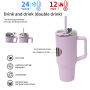 Factory Direct 40oz Cup Gradient color Custom Logo Double Wall Steel Vacuum Coffee Travel Mug With Handle And Lid