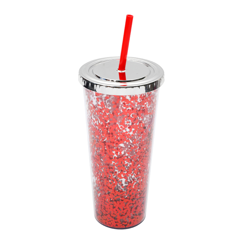 New fashion Stocked 24oz Colored Gradient brilliant Straight Sublimation Glass glitter Tumbler With Lids