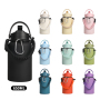 Portable 650ML Double Wall Stainless Steel Insulated Vacuum Bottle Camping Outdoor Water Bottle with Braided Rope and Straw Lid