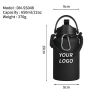 Portable 650ML Double Wall Stainless Steel Insulated Vacuum Bottle Camping Outdoor Water Bottle with Braided Rope and Straw Lid