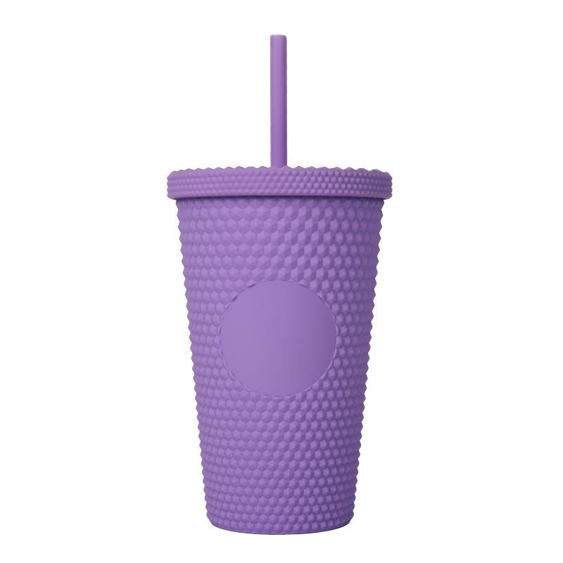 Durian Mug 16OZ Iridescent Matte Double Wall 710ml Tumbler Colorful Reusable Plastic Cups With Lid