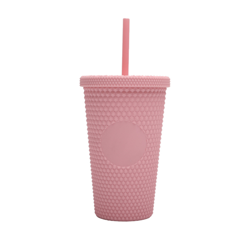 Durian Mug 16OZ Iridescent Matte Double Wall 710ml Tumbler Colorful Reusable Plastic Cups With Lid