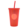 Plastic Double Wall Glitter Diamond 16oz Water Bottle With Lid And Straw Coffee Tumbler Cups Bulk - Buy