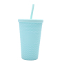Plastic Double Wall Glitter Diamond 16oz Water Bottle With Lid And Straw Coffee Tumbler Cups Bulk - Buy