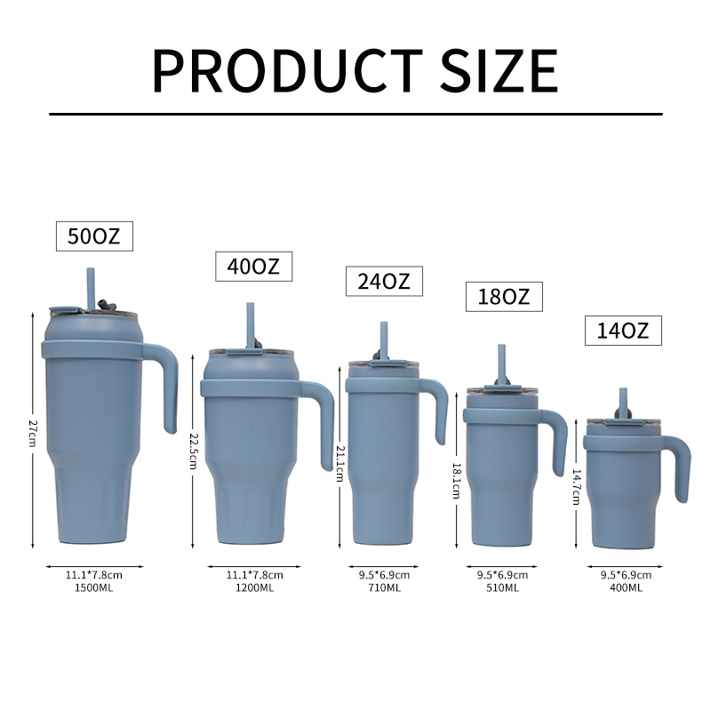 Wholesale Custom 14oz Coffee Car tumbler Cup Water Tumbler With handle And Straw 14oz kid Vacuum Insulated Mug