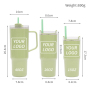 Wholesale BPA free plastic tumblers 40oz Big Capacity Coffee Water Bottle Plastic Tumbler With Handle With Straw