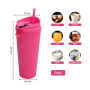 Wholesale Leakproof Frosted Tumbler BPA-free Plastic Motivational Water Bottle Portable Mug Custom Logo Support