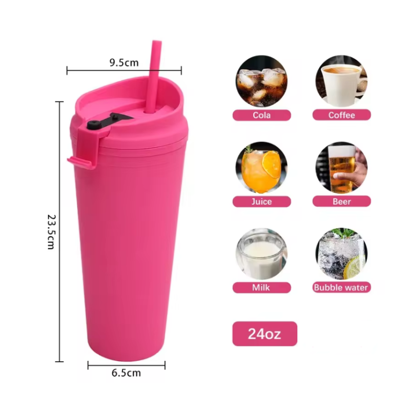 Wholesale Leakproof Frosted Tumbler BPA-free Plastic Motivational Water Bottle Portable Mug Custom Logo Support